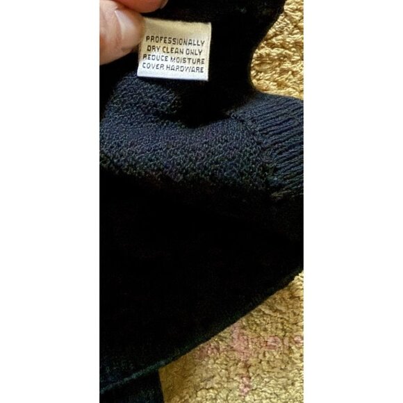 St John Black Knit Pant Suit Jacket Set Black Buttons sz 8 Medium - Picture 9 of 11